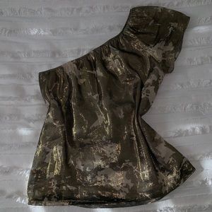 Gold Camo One shoulder tank
